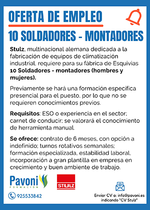 oferta empleo soldadores montadores